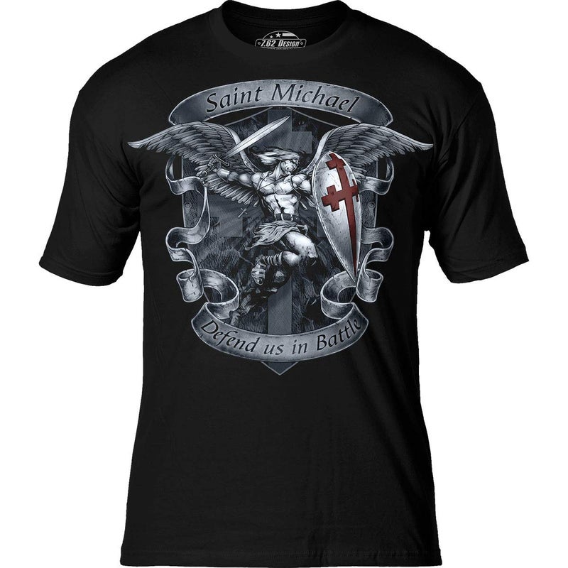 7.62 Design Saint Michael 'Defend Us' Men's T-Shirt XL Black - Image 1